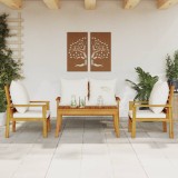 VidaXL Set mobilier de grădină cu perne, 4 piese, lemn masiv de acacia 3211795