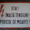 HST Tabla emailata protec?ia muncii Romania comunista decor industriala