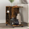 VidaXL Masă laterală cu roți stejar fumuriu 50x30x55 cm lemn compozit