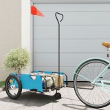 Remorca de bicicleta, albastru, textil oxford si fier GartenMobel Dekor, vidaXL