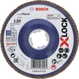 Bosch Discuri de slefuire evantai X-LOCK, versiunea dreapta, placa din plastic, D125, G120 ProAdvanced PowerfulTools