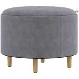 HOMCOM Taburet otoman rotund cu capac rabatabil stil tava, Tabure | Aosom Romania