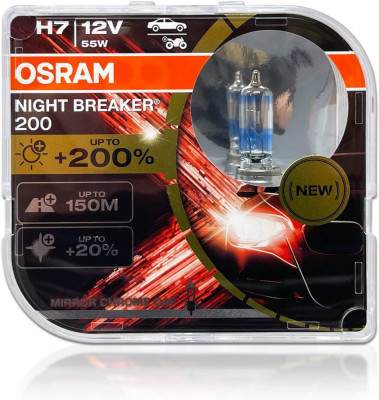 Set 2 bec halogen H7 12V 55W Osram Night Breaker +200% foto