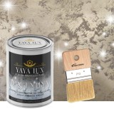 Vopsea decorativa de Lux, Argentina, cu Efect 3D Stelat, Bej Antichizat, 2 Litri si Pensula inclusă-Toro Decor, YaYa Color
