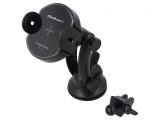Suport Auto Negru pentru Geam cu &Icirc;ncărcător USB A/C 15W