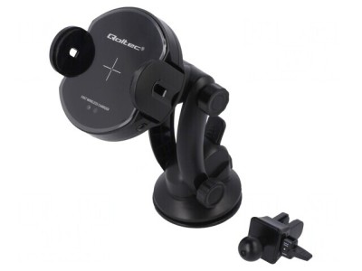 Suport Auto Negru pentru Geam cu &amp;Icirc;ncărcător USB A/C 15W foto