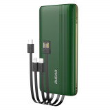 Powerbank Dudao K4Pro Cu Cabluri Incorporate 10000mAh Display LED Verde 6973687242121