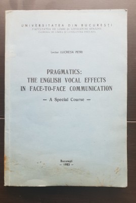 PRAGMATICS: The English Vocal Effects in Face-to-face Communication - L. Petri foto