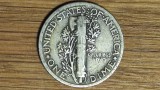 SUA USA - moneda de colectie argint - 10 cents / Mercury dime 1936 -stare f buna