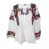 Cumpara ieftin Bluza Tip Ie Alba cu Motiv Floral Multicolor - BMG22