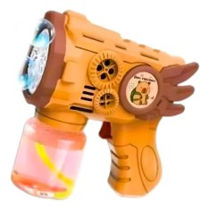 Pistol automat cu balaone de sapun, de jucarie, dimensiuni 14x13x6 cm, ușor și ergonomic, functionare cu baterii, crem
