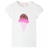 Tricou pentru copii, crem ecru, 104, vidaXL