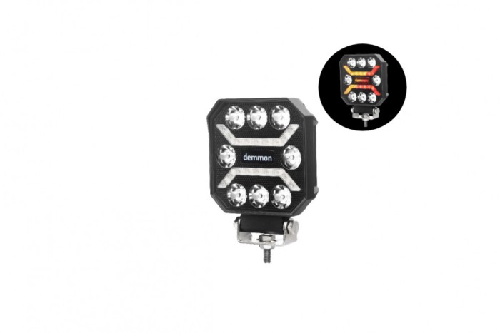 Proiector LED 27W 12V - 24V lumina alba-galben-rosu E-mark E9