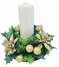 Aranjament Craciun, Lumanare, Eventissimi, Multicolor