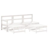 Cumpara ieftin Set mobilier relaxare de gradina 5 piese alb lemn masiv de pin