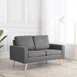 Gossi canapea cu 2 locuri, gri deschis, material textil