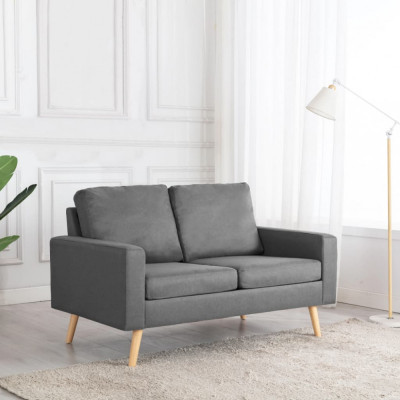Gossi canapea cu 2 locuri, gri deschis, material textil foto