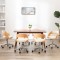 vidaXL Scaune pivotante, 6 buc. crem, lemn curbat &amp; piele ecologică 3054916