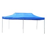 Cort pavilion pliabil 3x6m albastru impermeabil, inaltime reglabila, cadru metalic Breckner Germany