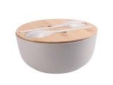 Bol pentru salata plastic, bambus 25 x 11 cm