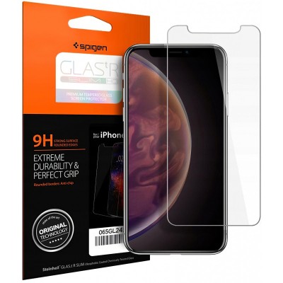 Folie Protectie Ecran Spigen pentru Apple iPhone XR, Sticla securizata, 9H 064GL24527 foto