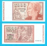 Chile (pick 155) 5000 Pesos 2005 UNC serie: NC7081258