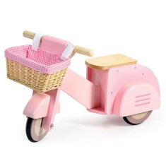 Scuter cu cos, din lemn premium - Scooter With Basket - Tender Leaf Toys