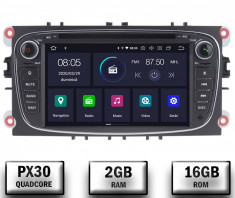 NAVIGATIE FORD FOCUS MONDEO S-MAX Transit Tourneo, ANDROID 10, Quadcore PX30 2GB RAM + 16GB ROM CU DVD, 7 INCH - AD-BGWFORDO7P3-B foto