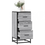 VidaXL Dulap, gri sonoma, 35,5x35x76 cm, lemn prelucrat și metal