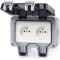 Priza dubla IP66, De exterior, Policarbonat, Impermeabila, Gri/Alb