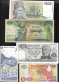 Set 5 bancnote de prin lume adunate (cele din imagini) #233, Asia