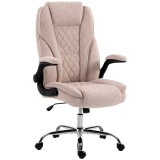 HOMCOM Fotoliu de birou, scaun birou ergonomic, &icirc;nălțime reglabilă, brațe rabatabile, 70 x 70 x 114-122 cm, roz | Aosom Romania