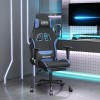 VidaXL Scaun de gaming cu suport picioare, negru și albastru, textil