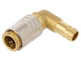 Conector rapid &icirc;n unghi de 90&deg; cu supapă max.15bar alamă