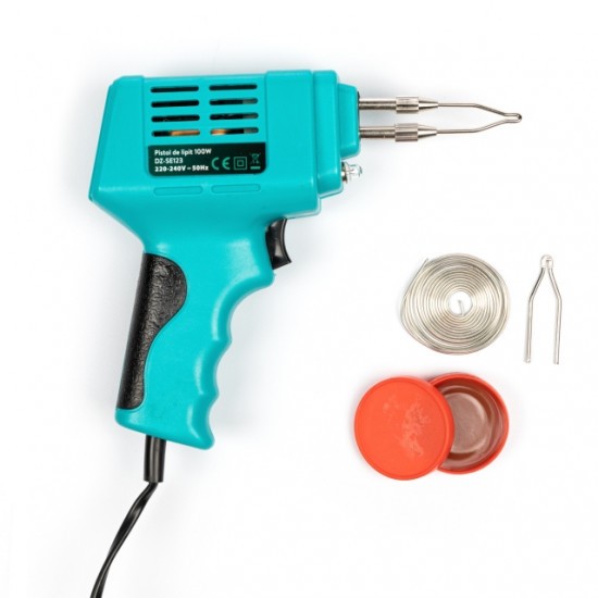 Pistol de lipit 100W , cositor + pasta decapanta in pachet arhiva