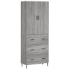 Dulap inalt, gri sonoma, 69,5x34x180 cm, lemn compozit