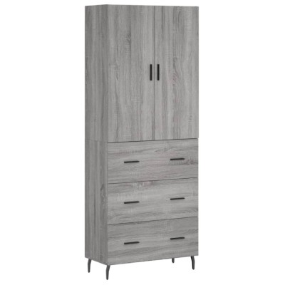 Dulap inalt, gri sonoma, 69,5x34x180 cm, lemn compozit foto