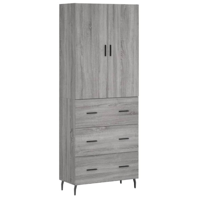Dulap inalt, gri sonoma, 69,5x34x180 cm, lemn compozit