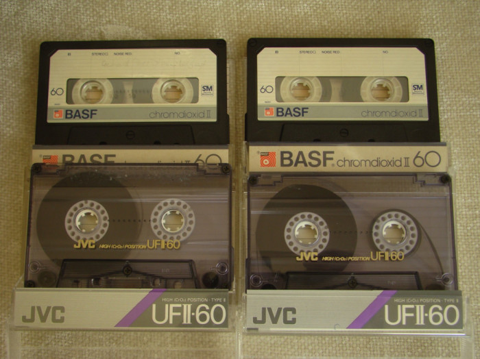 Lot 4 Casete BASF si JVC CrO2 - Inregistrate o singura data - 20