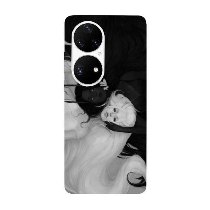 Husa compatibila cu Huawei Nova Y70 model Black&amp;amp;White, Silicon, TPU, Viceversa