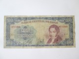 Rară! Chile 100 Escudos 1964,bancnota din imagini(uzată) la jumătate de preț