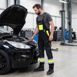 Pantaloni de lucru cu piept Universal din Softshel cu elemente reflectorizante