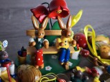 32 figurine miniaturi vintage din lemn pentru Paște, Germania
