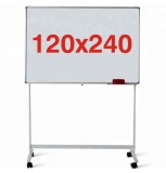 Tabla magnetica pe stand mobil 120x240 cm, 1 fata, Premium (5 ani garantie)