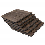 Outsunny dale exterior din lemn, 27 bucati, 30x30x2.5 cm maro | Aosom Romania