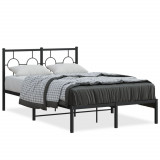 VidaXL Cadru de pat metalic cu tăblie, negru, 120x200 cm