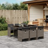 Gossi set mobilier de gradina cu perne, 7 piese, gri, poliratan