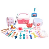 Set Dentist din Lemn Leziter 38 Accesorii Roz Jucarie Copii