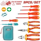 TOTAL - SET SURUBELNITE SI PATENTI IZOLATE PENTRU ELECTRICIENI - 9 BUC