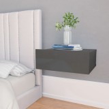 Noptieră suspendată gri extralucios 40x30x15 cm lemn prelucrat